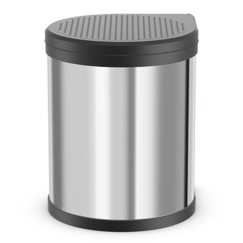 Image 1 de 6.. Hailo – Poubelle compacte M, 4 gallons, couvercle relevable, petit bac de cuisine, acier