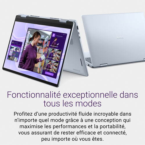 Portable 2-en-1 à écran tactile de 14 po Copilot+ PC Plus de Dell - Bleu glacier