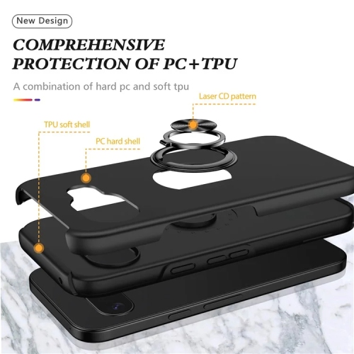 Étui rigide à anneau torsadé XCRS pour Pixel 9a de Google – Couvercle de béquille à anneau magnétique intégré