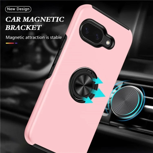 Étui rigide à anneau torsadé XCRS pour Pixel 9a de Google – Couvercle de béquille à anneau magnétique intégré