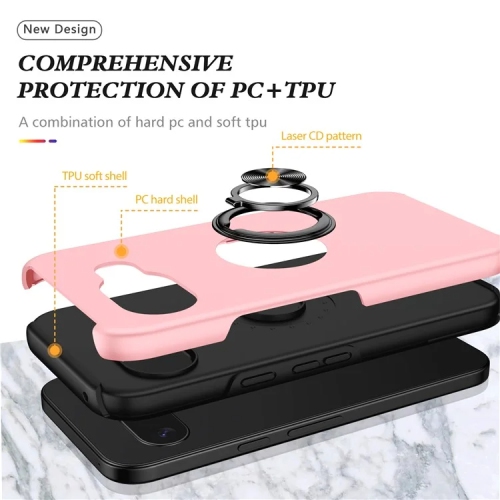 Étui rigide à anneau torsadé XCRS pour Pixel 9a de Google – Couvercle de béquille à anneau magnétique intégré