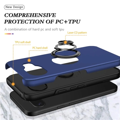 Étui rigide à anneau torsadé XCRS pour Pixel 9a de Google – Couvercle de béquille à anneau magnétique intégré