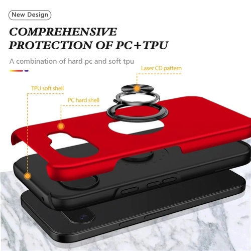 XCRS Hard Shell Swirl Ring Case for Google Pixel 9a – Built-in Magnetic Ring Kickstand Cover