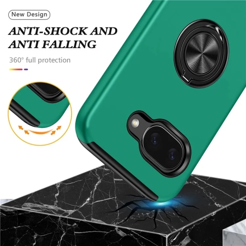 XCRS Hard Shell Swirl Ring Case for Google Pixel 9a – Built-in Magnetic Ring Kickstand Cover