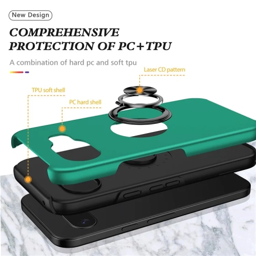 XCRS Hard Shell Swirl Ring Case for Google Pixel 9a – Built-in Magnetic Ring Kickstand Cover