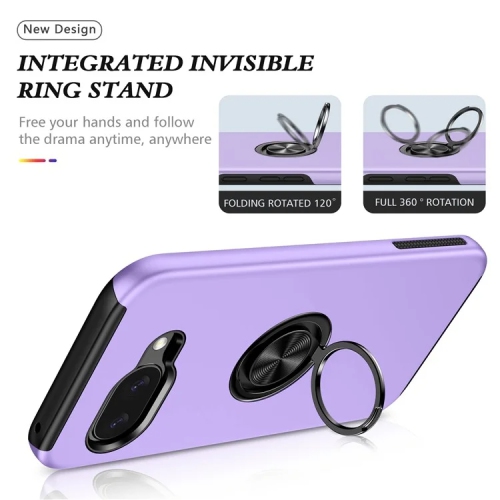 Étui rigide à anneau torsadé XCRS pour Pixel 9a de Google – Couvercle de béquille à anneau magnétique intégré