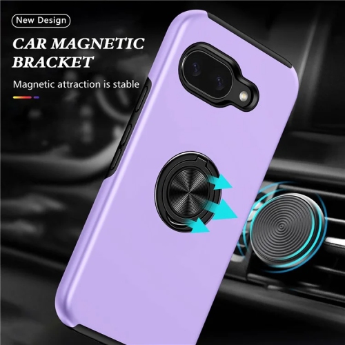 Étui rigide à anneau torsadé XCRS pour Pixel 9a de Google – Couvercle de béquille à anneau magnétique intégré