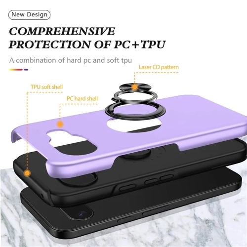 Étui rigide à anneau torsadé XCRS pour Pixel 9a de Google – Couvercle de béquille à anneau magnétique intégré