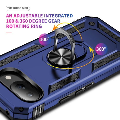 Étui de protection double couche Slim Armor XCRS pour Pixel 9a de Google – Couvercle de béquille à anneau magnétique intégré