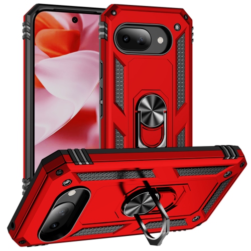 Étui de protection double couche Slim Armor XCRS pour Pixel 9a de Google – Couvercle de béquille à anneau magnétique intégré