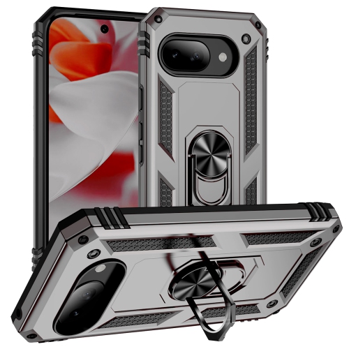 Étui de protection double couche Slim Armor XCRS pour Pixel 9a de Google – Couvercle de béquille à anneau magnétique intégré