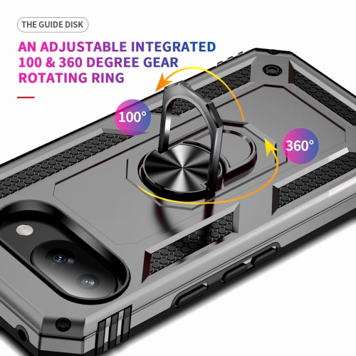 XCRS Dual-Layer Slim Armor Protection Case Google Pixel 9a – Built-in Magnetic Ring Kickstand Cover