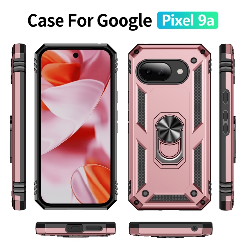 XCRS Dual-Layer Slim Armor Protection Case Google Pixel 9a – Built-in Magnetic Ring Kickstand Cover