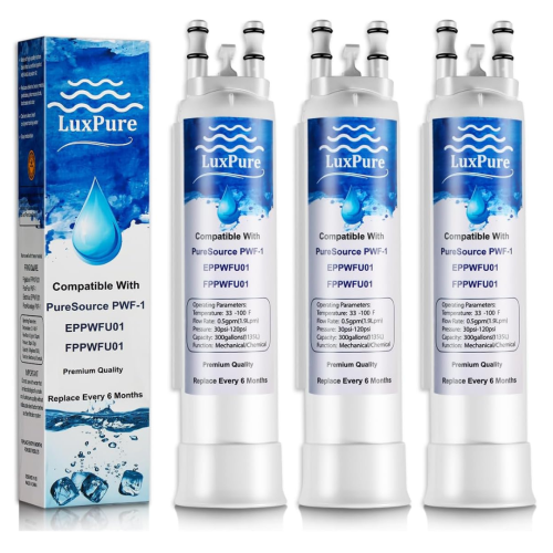 PRIME MADE  Luxpure Refrigerator Water Filter Replacement Compatible \w Frigidaire Fppwfu01 Purepour Pwf-1 Electrolux Eppwf01 Pureadvantage Pwf-1