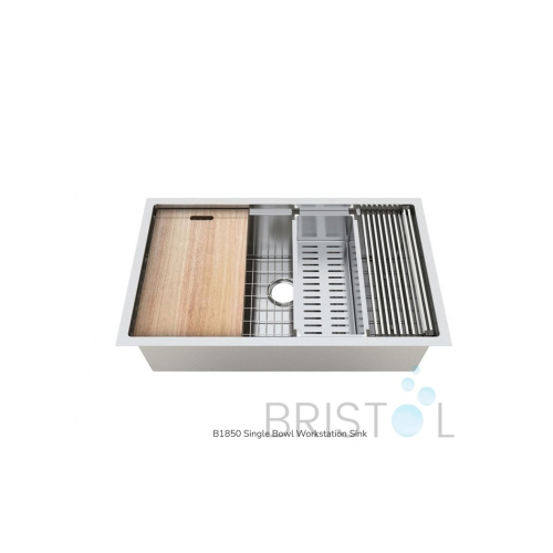 Bristol Sinks Single Stainless Steel Kitchen Workstation Sink