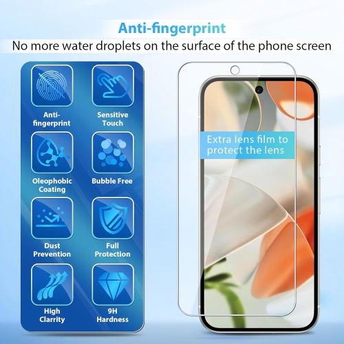 XCRS Tempered Glass, Screen Protector for Google Pixel 9A [Pack of 2]