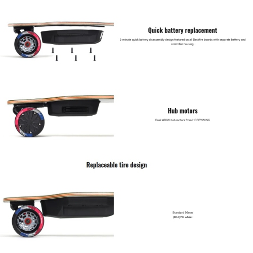 Planche à roulettes électrique Backfire G2. Backfire le vend à 577&nbsp;$ US (avec expédition). Achetez-le ici pour 599&nbsp;$ CAN (avec expédition)