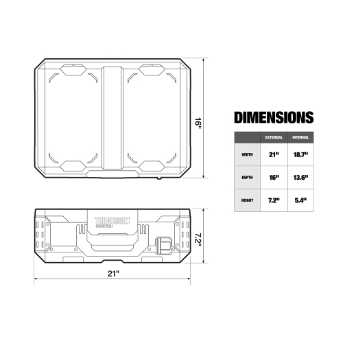 ToughBuilt Heavy Duty Storage Organizer Portable Tool Box Case, StackTech, Black