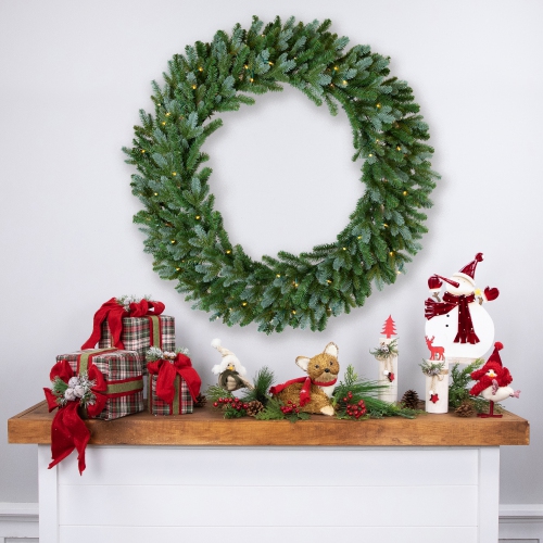 NORTHLIGHT  Pre-Lit Artificial Spruce Christmas Wreath - 48" - Clear In Blue
