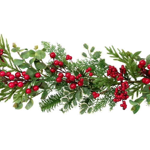 Mixed Pine, Cedar and Berries Artificial Christmas Garland - 5' - Unlit