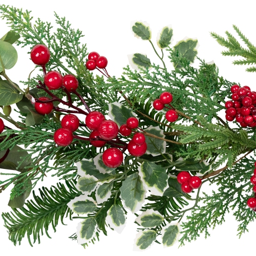 Mixed Pine, Cedar and Berries Artificial Christmas Garland - 5' - Unlit
