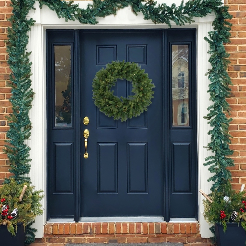 Pre-Lit Battery Operated Mossy Cashmere Pine Artificial Christmas Wreath - 32" - Clear Led Lights