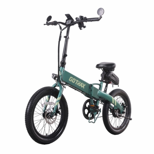 GOTRAX F1V2 Folding Electric Bike for Adults, 350W/48V 10.4Ah/32kph/64km/20''*2.6" Fat Tire E-Bike with LCD Display
