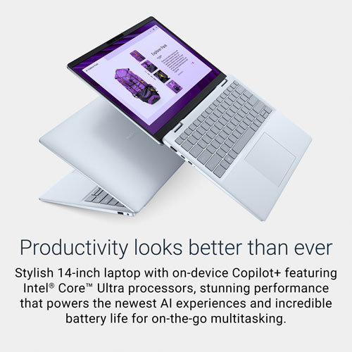 Portable Copilot+ PC Plus de 14 po de Dell - Bleu glacier