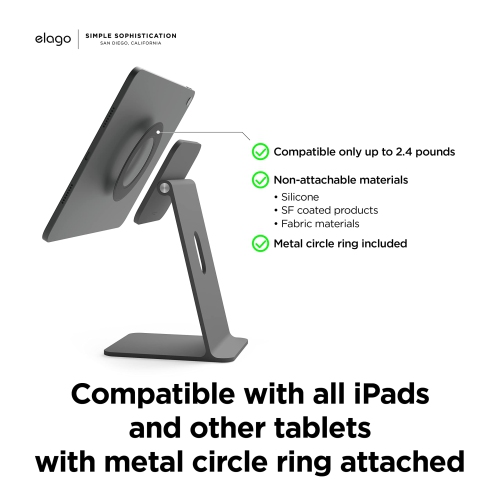 elago Premium iPad Magnetic Stand Designed for iPad Pro 12.9"(5th,4th Gen), 11"(3rd,2nd Gen), Air 10.9"(5th,4th Gen), Mini 8.3"(6th Gen, A17 Pro),