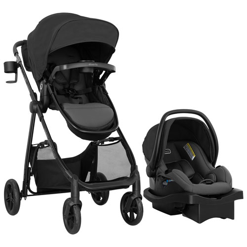 Image 1 of 20.. Evenflo Omni Signature Convertible Stroller with LiteMax Infant Car Seat - Porto Black