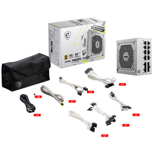 MSI MAG A850GL PCIE5 850W Modular Power Supply - White