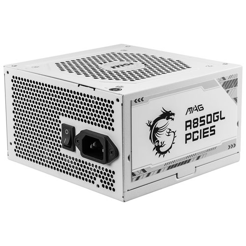 MSI MAG A850GL PCIE5 850W Modular Power Supply - White