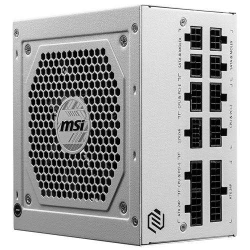 MSI MAG A850GL PCIE5 850W Modular Power Supply - White