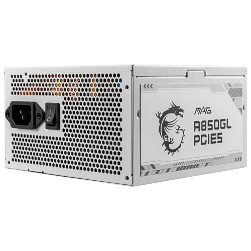 MSI MAG A850GL PCIE5 850W Modular Power Supply - White
