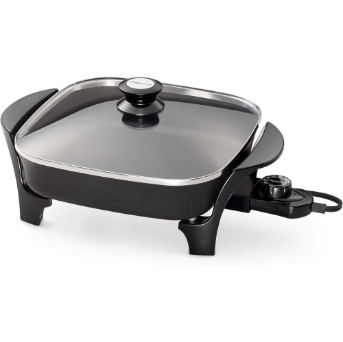 Presto 06626 11-Inch Electric Skillet with Glass Lid, Nonstick Surface, and Heat Control