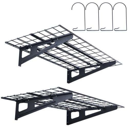 VEVOR 2 Pack Garage Storage Shelving, 4 x 2 ft Heavy Duty Garage Shelves Wall Mounted, 500 lbs Load Capacity(Total) Garage Storage Rack Floating
