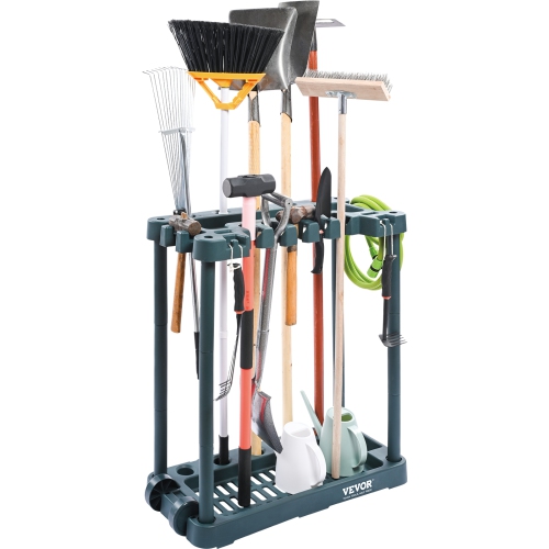 VEVOR  10 Slots Garden Tool Organizer, Yard Tool Tower Rack for Organization And Storage, Hold Long-Handled Tool/rake/broom, Pp Garden Tool Stand