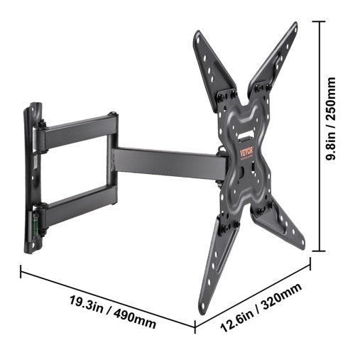 VEVOR 26-55 inch Full Motion TV Mount Fits, Swivel Tilt Horizontal Adjustment TV Wall Mount Bracket with Articulating Arm, Max VESA 400x400mm , Holds