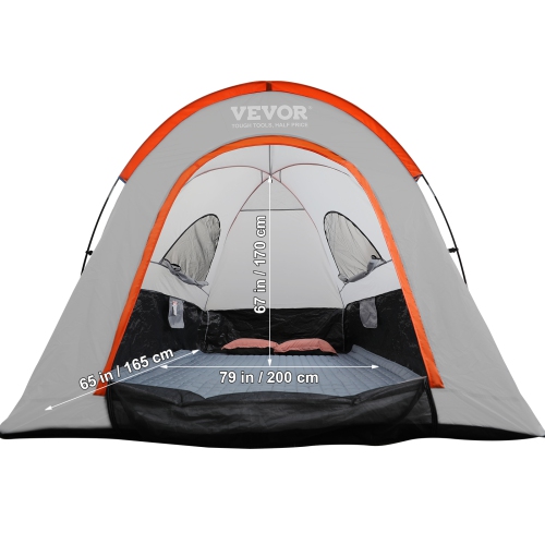 VEVOR 2-3 Person Truck Bed Tent, 6.4'-6.7' Pickup Truck Tent with Rain Layer and Carry Bag, Waterproof PU2000mm Double Layer Truck Tent, for Camping