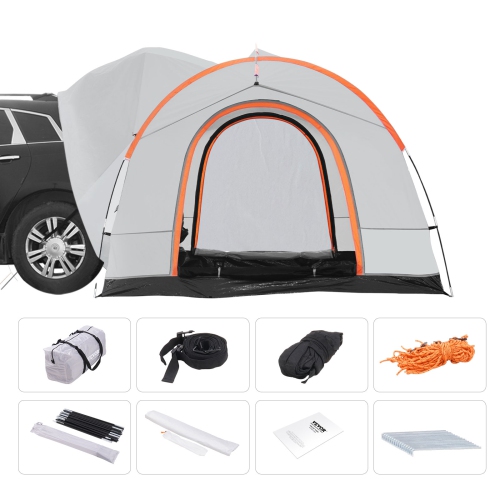 VEVOR 6-8 Person SUV Camping Tent, 8'-8' SUV Tent Attachment for Camping with Rain Layer and Carry Bag, PU2000mm Double Layer Truck Tent, Rear Tent