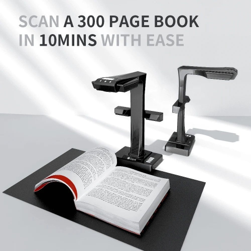 CZUR ET24 Pro Professional Book & Document Scanner, 24MP High-Resolution Camera, A3 Large-Format Scanner, Auto-Flatten & Deskew, 180+ Languages OCR,