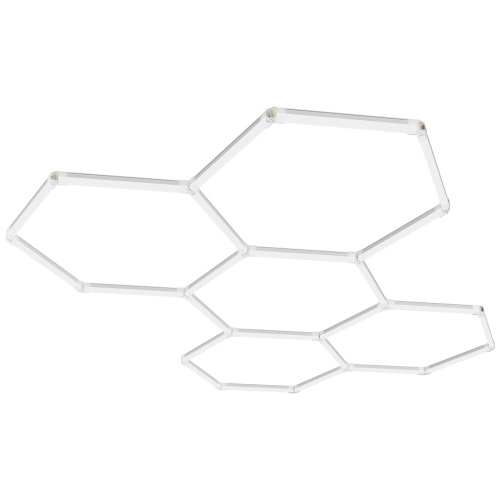 VEVOR 26400LM Hexagon Garage Lights, 6500K 5 Grid Systems Honeycomb Hexagonal Garage LED Lights, DIY Cool White Car Detailing Garage Ceiling Lighting