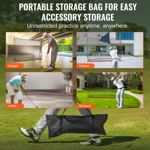 VEVOR 10.8x7ft Golf Practice Hitting Net, Personal Driving Range for Indoor Outdoor Use,Portable Home Golf Aid Net with Solid Fiberglass Frame and