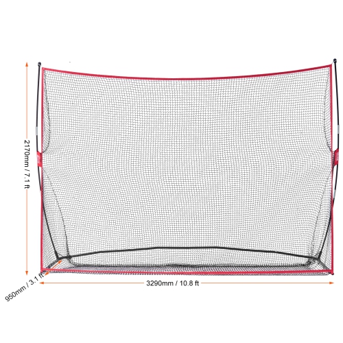 VEVOR 10.8x7ft Golf Practice Hitting Net, Personal Driving Range for Indoor Outdoor Use,Portable Home Golf Aid Net with Solid Fiberglass Frame and