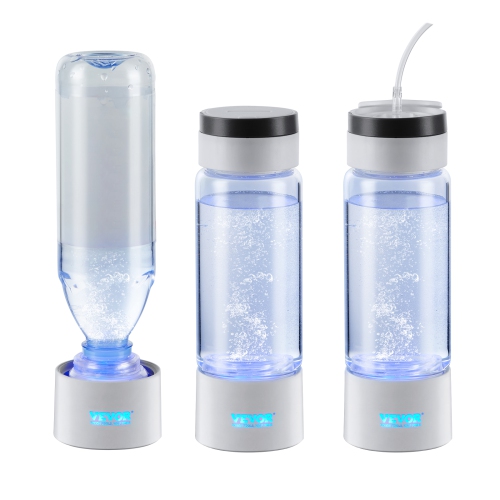 VEVOR 380 ml / 13.4 oz Hydrogen Water Bottle Generator, Hydrogen Water Maker, SPE Technology Hydrogen Rich Water Ionizer Machine with Nasal