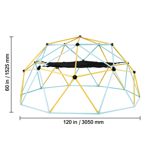 VEVOR Climbing Dome, for Kids 3 to 10 Years Old,10FT Geometric Dome Climber with Hammock and Swing, Jungle Gym Supports 750LBS, with Climbing Grip,