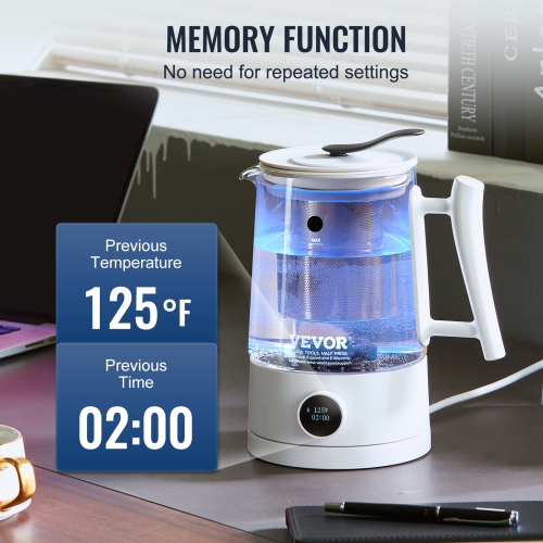 VEVOR 1.5 L / 52.8 oz Hydrogen Water Pitcher Generator, Hydrogen Generator Water Kettle, SPE and PEM Technology, Hydrogen Rich Water Ionizer Machine