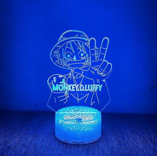 One Piece Luffy 3D Night Light -7 Color Touch Switching LED Lamp Night Lights one Piece Merch Best Gift