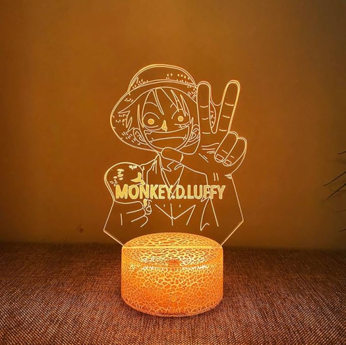 One Piece Luffy 3D Night Light -7 Color Touch Switching LED Lamp Night Lights one Piece Merch Best Gift