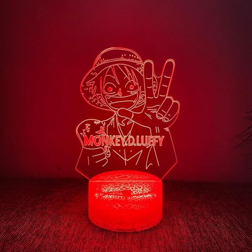 One Piece Luffy 3D Night Light -7 Color Touch Switching LED Lamp Night Lights one Piece Merch Best Gift